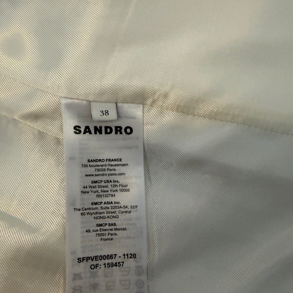 Sandro Blazer Jacket Pinstriped Woven Blazer Sz.M/38 - Picture 6 of 6